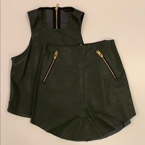 Two-piece faux leather Zara outfit